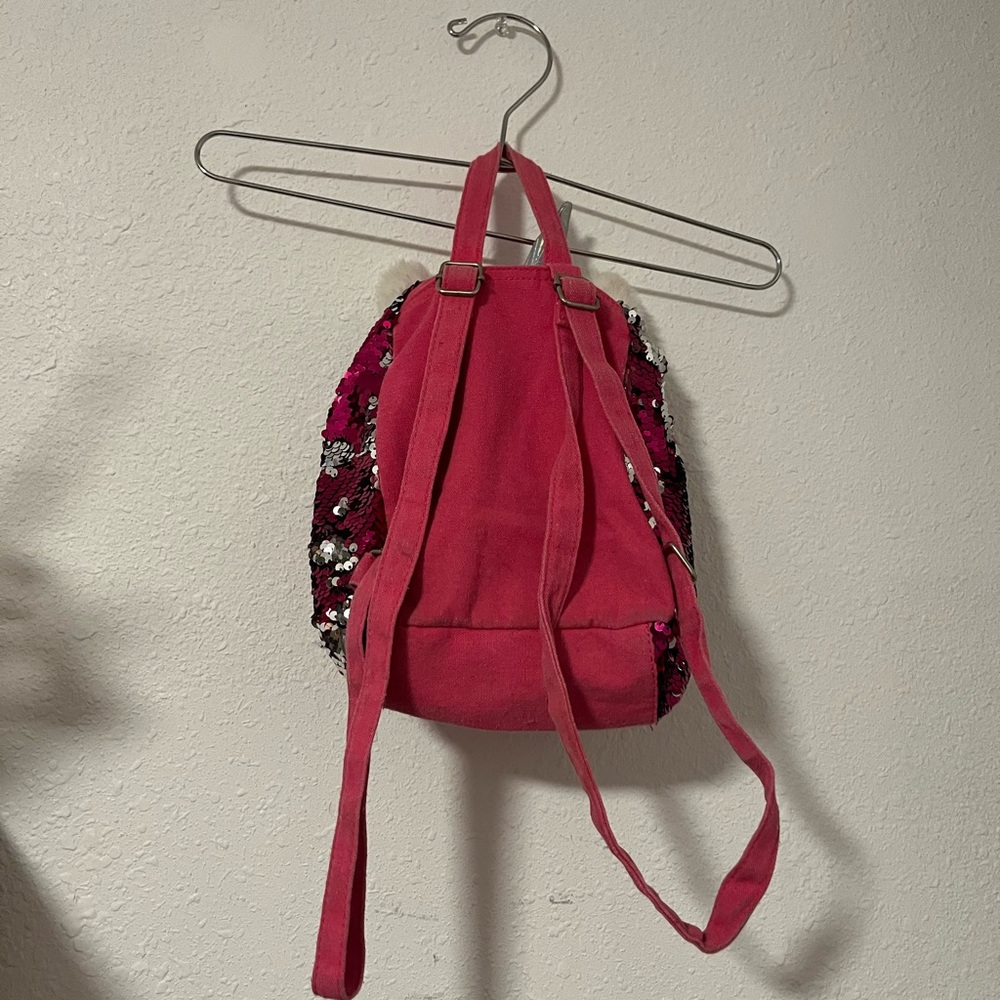 Preloved kids pink sequence unicorn backpack